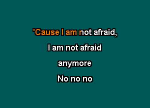 'Cause I am not afraid,

I am not afraid
anymore

No no no