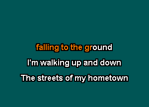 falling to the ground

I'm walking up and down

The streets of my hometown