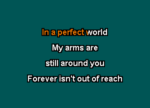 In a perfect world

My arms are

still around you

Forever isn't out of reach