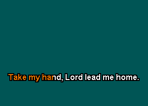 Take my hand. Lord lead me home.