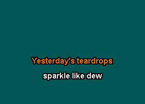 Yesterday's teardrops

sparkle like dew