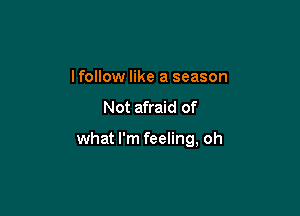 lfollow like a season

Not afraid of

what I'm feeling, oh