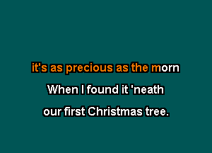 it's as precious as the mom

When I found it 'neath

our first Christmas tree.