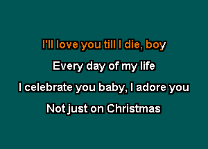 I'll love you till I die, boy
Every day of my life

I celebrate you baby, I adore you

Notjust on Christmas