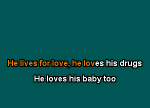 He lives for love, he loves his drugs

He loves his baby too