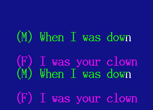 (M) When I was down

(M) When I was down