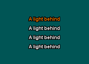 A light behind
A light behind

A light behind
A light behind