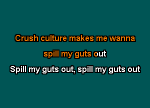 Crush culture makes me wanna

spill my guts out

Spill my guts out, spill my guts out