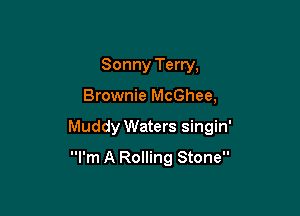 Sonny Terry,

Brownie McGhee,

Muddy Waters singin'

I'm A Rolling Stone