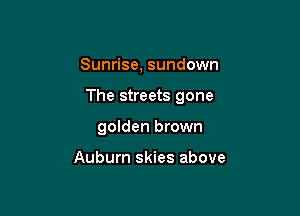 Sunrise, sundown

The streets gone

golden brown

Auburn skies above