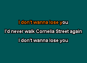 I don't wanna lose you

I'd never walk Cornelia Street again

ldon't wanna lose you