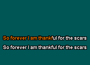 So forever I am thankful for the scars

So forever I am thankful for the scars