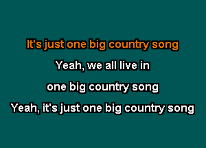 It's just one big country song
Yeah, we all live in

one big country song

Yeah, it'sjust one big country song