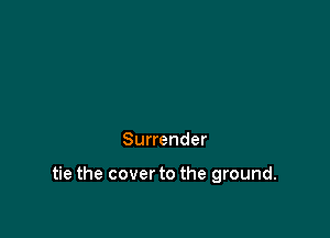 Surrender

tie the cover to the ground.
