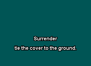 Surrender

tie the cover to the ground.