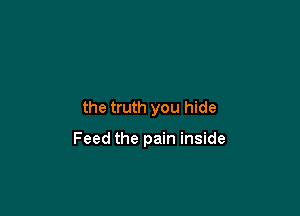 the truth you hide

Feed the pain inside