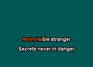 An invisible stranger

Secrets never in danger