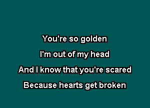 You're so golden

I'm out of my head

And I know that you're scared

Because hearts get broken