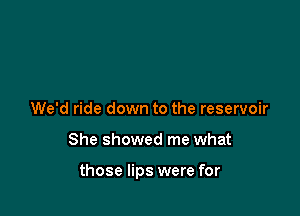We'd ride down to the reservoir

She showed me what

those lips were for