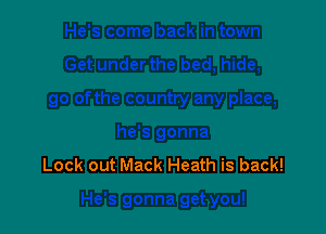 Lock out Mack Heath is back!