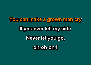 You can make a grown man cry

lfyou ever let? my side

Never let you go,
oh-oh-oh-l