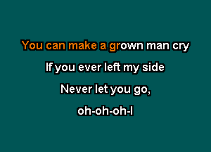 You can make a grown man cry

lfyou ever let? my side

Never let you go,
oh-oh-oh-l