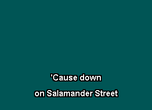 'Cause down

on Salamander Street