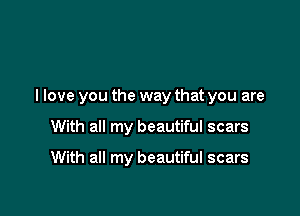 llove you the way that you are

With all my beautiful scars

With all my beautiful scars