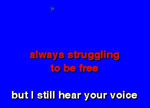 but I still hear your voice