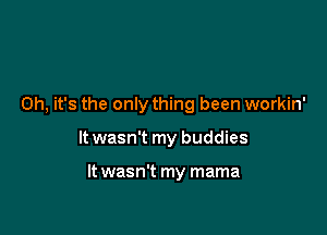 Oh, it's the only thing been workin'

It wasn't my buddies

It wasn't my mama