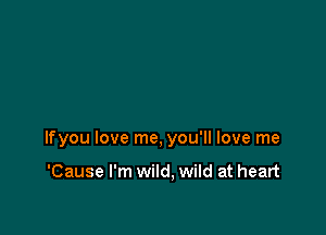 lfyou love me, you'll love me

'Cause I'm wild, wild at heart