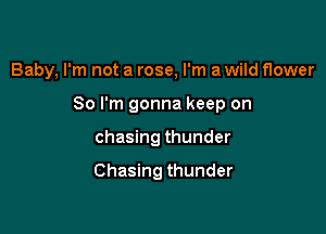 Baby, I'm not a rose, I'm a wild flower

So I'm gonna keep on

chasing thunder

Chasing thunder