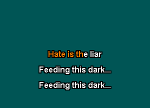 Hate is the liar
Feeding this dark...
Feeding this dark...