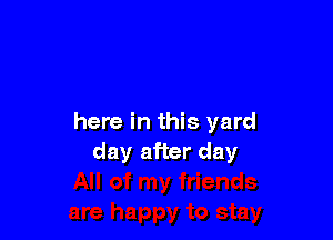 here in this yard
day after day