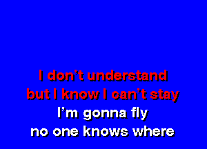 Fm gonna fly
no one knows where