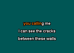 you calling me

I can see the cracks

between these walls