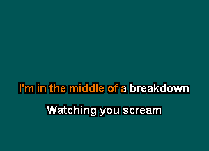 I'm in the middle of a breakdown

Watching you scream
