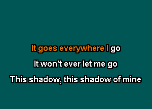 It goes everywhere I go

It won't ever let me go

This shadow, this shadow of mine