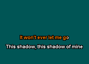 It won't ever let me go

This shadow, this shadow of mine