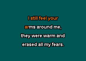 I still feel your

arms around me,

they were warm and

erased all my fears.