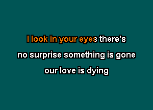 I look in your eyes there's

no surprise something is gone

our love is dying