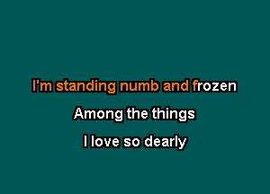 I'm standing numb and frozen

Among the things

I love so dearly