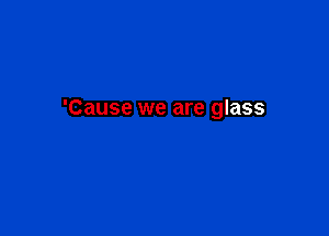 'Cause we are glass