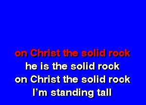 he is the solid rock
on Christ the solid rock
Pm standing tall
