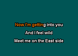 Now I'm getting into you

And I feel wild

Meet me on the East side