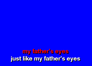 just like my fathers eyes