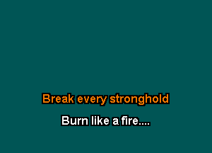 Break every stronghold

Burn like a fire....