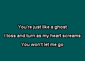 You're just like a ghost

ltoss and turn as my heart screams

You won't let me go