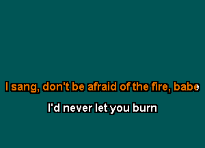 lsang, don't be afraid ofthe fire, babe

I'd never let you burn