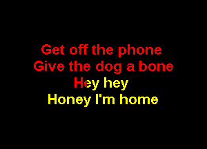 Get off the phone
Give the dog a bone

Hey hey
Honey I'm home